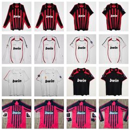 2006 2007 2008 Ac MILANS Retro Soccer Jerseys 06 07 08 manga longa Kaká Baggio Maldini VAN BASTEN Pirlo Inzaghi Gullit Shevchenko Vintage Shirt Classic Kit