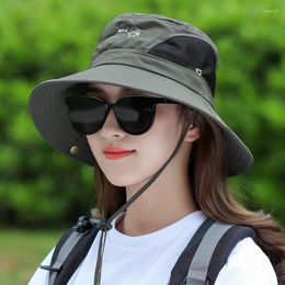 Berets Sun Protection Hat Men And Women Couple Models Outdoor Foldable UV Summer Face Fishing Cap