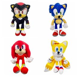 Manufacturers wholesale 4 styles of hedgehog Sonic plush dolls cartoon film and television games surrounding animals children's gifts