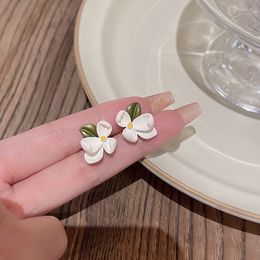 New Korean Fashion Dangle Earrings for Women White Flower Drop Earrings pendientes Summer Gift Fashion Ear Jewellery