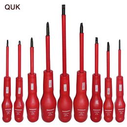 Schroevendraaier QUK Insulated Screwdriver Set 9 PCS Magnetic Screw Driver Phillips Slotted Handle Voltage 1000V Electrician Repair Hand Tools
