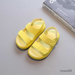 Summer Children Cute Pure Colour Baby Beach Shoes Beautiful Yellow Open Toe Girls Sandals Breathable Barefoot Boys Sandal