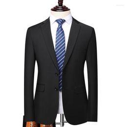 Men's Suits Mens Formal Blazers 2023 Autumn/Winter Men Blazer Smart Casual Jacket Solid Black Cotton Business Suit Jackets Male Officer 4XL