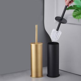 Brushes Luxury Gold Black Aluminium Toilet Brush Holder Set Bathroom Cleaning Brush Household Floor Cleaning Bathroom Accessories