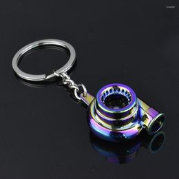 Keychains Car Engine Metal Key Keychain Turbocharged Waist Ring Chain Pendant Creative Gifts