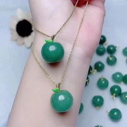 Pendant Necklaces Exquisite Jewelry Natural Dongling Jade Necklace Women Green Apple Real Charms Safety Lucky Amulet Gifts
