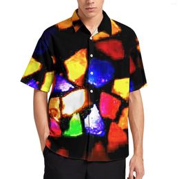 Men's Casual Shirts Disco Ball Print Beautiful Light Beach Shirt Hawaiian Aesthetic Blouses Man Plus Size 4XL