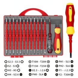 Schroevendraaier Insulated Screwdriver Set Precision Screwdriver Magnetic Slotted Torx Bits Electrician Hand Tool Kit Screw Driver Repair Tool