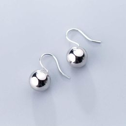 Dangle Earrings Hanging Beads 925 Sterling Silver For Women Simple Glossy Round Ball Drop Earring Fashion Jewellery Gift Wholesale