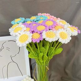 Decorative Flowers Delicate Simulation Flower Handmade Woven Fake Not Withering High Knitted Decoration