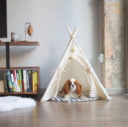 Mats Pet House Cute dog tent outside tent House Kennels Washable Tent Puppy Cat Indoor Outdoor Portable Teepee Mat Pet Supplies Decor