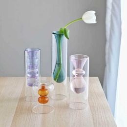 Vases Vases for flower interior hydroponic stained vase glass flower modern wedding decoration home decoration vases for flowers P230503