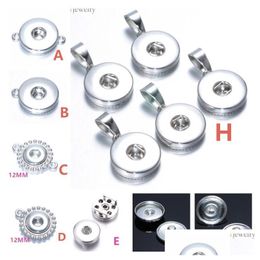 Clasps Hooks Many Styles Metal Alloy 18Mm/12Mm Noosa Ginger Snap Button Base Pendant Jewelry Findings Accessories For Diy Bracelet Dhhrd