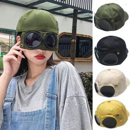 Cycling Caps Men Women Pilot Hat Summer Glasses Baseball Cap Unisex Sunglasses Peaked UV Protection Breathable Sun