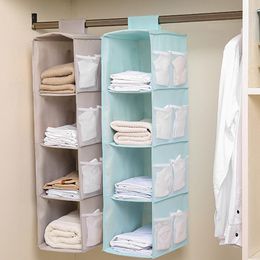 Storage Hanging Closet Organizer Washable Hanging Shelves Foldable Hanging Closet Cubby for Clothes Storage