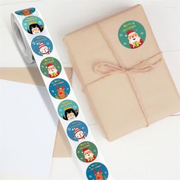 Jewellery Pouches 2.5cm Santa Claus Snowman Sticker Merry Christmas Party Favour Envelope Sealing Label Packaging Gift Box Tag Decoration