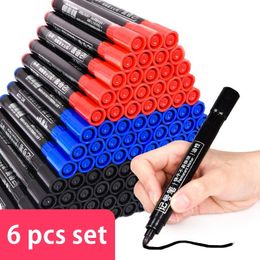 Markers Haile 6 Pcs Oily Waterproof Permanent Fine Point Paint Colour Marker Pens for Tyre Signature Pen Stationery Art Supplies 230503