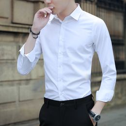 Men's Casual Shirts White Shirt Men's Long-sleeved Trend Business Slim Handsome Office Shirts Professional Formal Solid Plus Size Casual Shirt Tops 230503