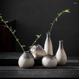 Vases Retro Creative Ceramic Handmade Stylish With Coarse Pottery Florets Hydroponic Flowers Household Ornaments Pot Ins