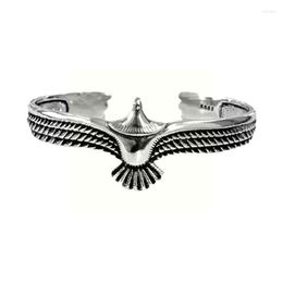 Bangle Vintage Eagle Flying Feather Pattern Bangles Bracelet Mjolnir Amulet Norse Runes Opening Viking Adjustable Mytholog X3N9