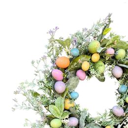 Decorative Flowers Eucalyptus Wreath Wall Hanging Decoration Easter Pendants Outside Egg Garland For Home Party Holiday Backdrop