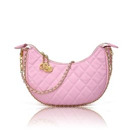 2023 New Small Fragrance Crescent Bag Ling Lattice Chain Underarm Bag Women's Senior Sense Single Shoulder Cross-body Portable Women's Bag