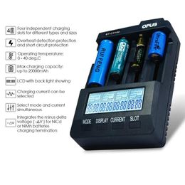 gereedschap OPUS BTC3100 LCD Smart Battery Charger For Liion NiCd NiMH AA AAA 10440 14500 18650 17335 17500 Rechargeable Batteries SALE