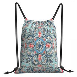 Shopping Bags Gypsy Floral In Red Blue Drawstring Hiking Pouch 3D Print Backpack Boy Girls School Shoe Bag