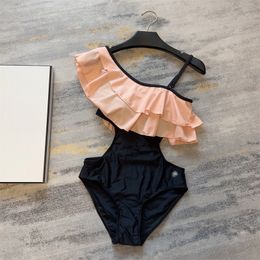 Luxury Designer Sexy Swimsuit Solid Bikini Set Flounce Swimwear Textile Bathing Suits Beach Wear Swimming Suit for Women