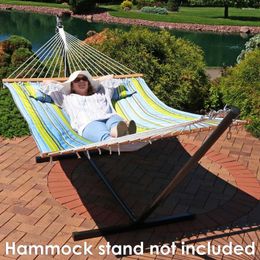 Camp Furniture Portable With Pillow Wide Hammock Cotton Swing Hanging Bed Outdoor Garden 3 Sizes