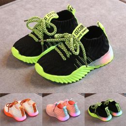 Athletic Shoes 2023 Child Kids Toddler Infant Baby Girls Boys Mesh LED Light Luminous Sport Sneakers Chaussures Enfant#XB35
