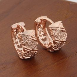 Hoop Earrings Vintage Jewellery 585 Rose Gold Plate Classic Hanging Earring For Women Unusual Small Round Wholesale