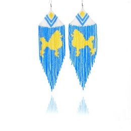 Dangle Earrings Rice Bead Hand Woven Personality Fashion Beading Simplicity Bohemia Geometry Animal Pattern Fringed