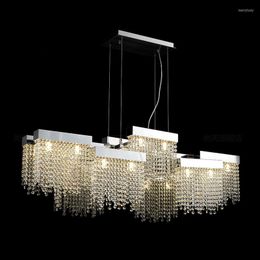 Chandeliers Modern Luxury K9 Crystal Chandelier Lighting Led G9 Chrome Steel Pendant Dining Room Lamp Hanging