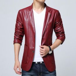 Men's Jackets Men's Leather Suit Thin Slim Fit Spring Autumn Fashion Casual Top Coat