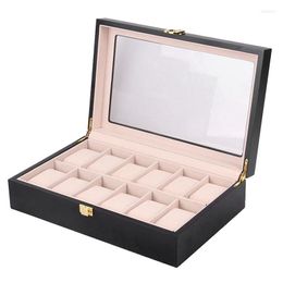 Watch Repair Kits Beige Lining Wooden Display Case Glass Topped Organizerr Jewellery Storage 12 Slots