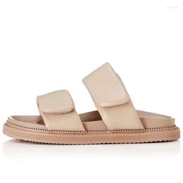 Slippers Summer Real Leather Shoes With Versatile Plain Face And Soft Bottom For Comfortable Large Women's Beach