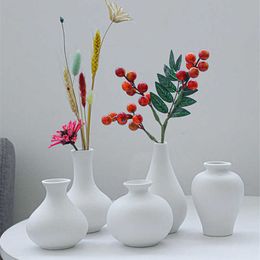 Vases Simple ceramic vase five piece set household crafts small flower utensils simple balcony tv cabinet table decoration P230503