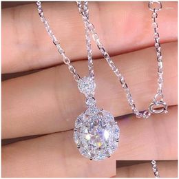 Chains Style Modern Sier Colour Zircon Pendant Necklace For Bride Accessories Womens Fashion Jewellery Drop Delivery Nec Dhgarden Dh6Lz