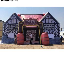 7m Lx4mw Portable Outdoor 6x4m 8x5m inflatable Irish pub bar tent for Party Event