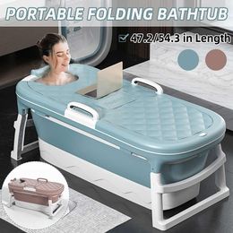 Bathtubs 145CM Portable Adult Bath Tub Barrel Sweat Steaming Bathtub Plastic Temperature Display Portable Thicken Bathtub Home Massage