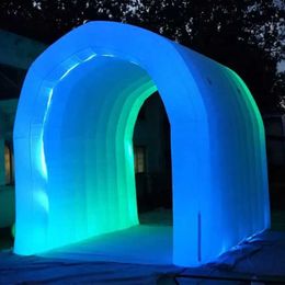 4m Customized tent Stunning outdoor promotional LED light inflatable tunnel tent air sport entry for wedding party event entrance with blower
