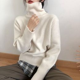 Women's Sweaters Turtleneck Neck Cashmere Women Korean Style Loose Warm Knitted Pullover 2023 Winter Outwear Lazy Oaf Female Jumpers