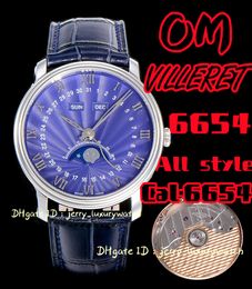 OM 6654 VILLERET Perpetual Calendar Luxury Men's Watch Cal.6654 Automatic Mechanical movement with 316L fine steel case 40mm.silver blue