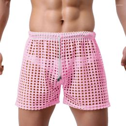 Underpants Men Hollow Sexy Long Legging Boxershort Sport Breathable Sissy Elastic Boxer Underwear Arrival