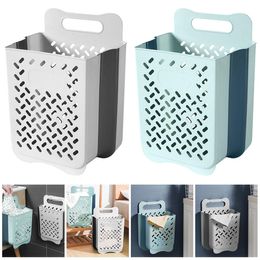 Organization WallMounted Laundry Basket Foldable Plastic Laundry Basket Collapsible Laundry Basket Hamper Portable Large Capacity Dirty