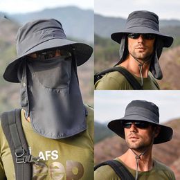 Outdoor Hats Summer Sun Hats Double Layer UV Protection Hunting Outdoor Cap Men and Women Hiking Camping Visor Hat Removable Fisherman Hat J230502