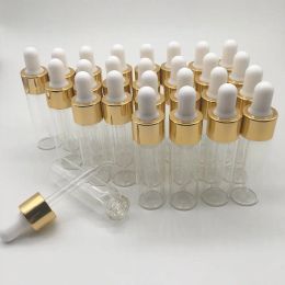 15ml/0.5oz Essentials Oil Dropper Bottles glass jar small bottle free samples whith gold silver caps Perfume Cosmetic Liquid