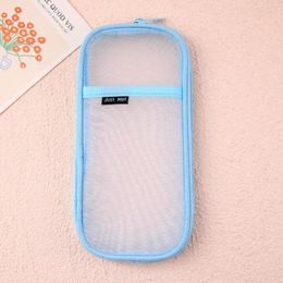 Korean Style Nylon Mesh Yarn Stationery Organiser Simple Macaroon Pencilcase Holder Pencil Case Classroom Accessories