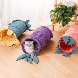 Toys Collapsible Corduroy Cat Channel Pet Toys Kitten Play Chase Hide Tunnel Tube Indoor For Game Hiding Toys Pet Cat Accessories